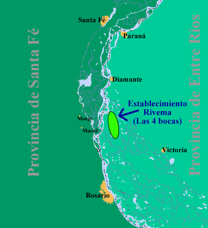 Mapa establecimiento en Islas Entrerrianas Rivema